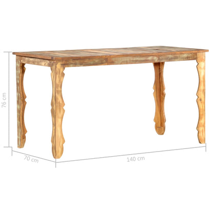 Mesa de jantar 140x70x76 cm madeira recuperada maciça