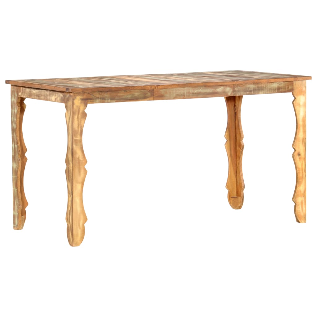 Mesa de jantar 140x70x76 cm madeira recuperada maciça