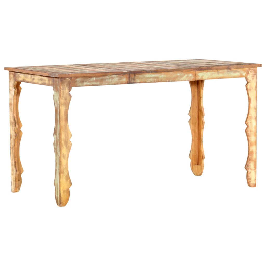 Mesa de jantar 140x70x76 cm madeira recuperada maciça