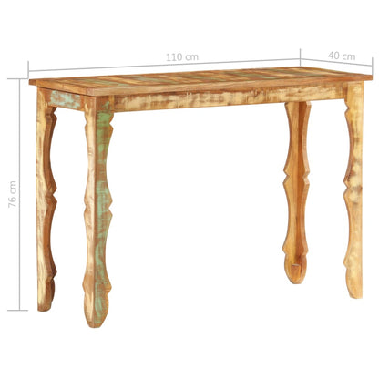 Mesa consola 110x40x76 cm madeira recuperada maciça