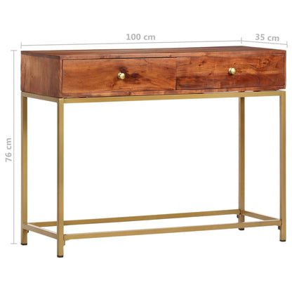 Mesa consola 100x35x76 cm madeira de acácia maciça