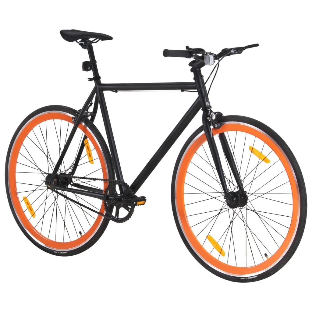 Bicicleta de mudanças fixas 700c 51 cm preto e laranja