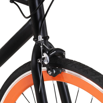 Bicicleta de mudanças fixas 700c 51 cm preto e laranja