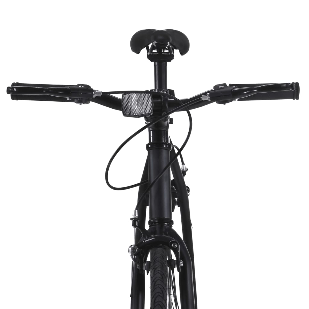 Bicicleta de mudanças fixas 700c 55 cm preto e laranja