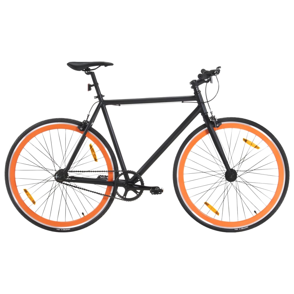 Bicicleta de mudanças fixas 700c 59 cm preto e laranja