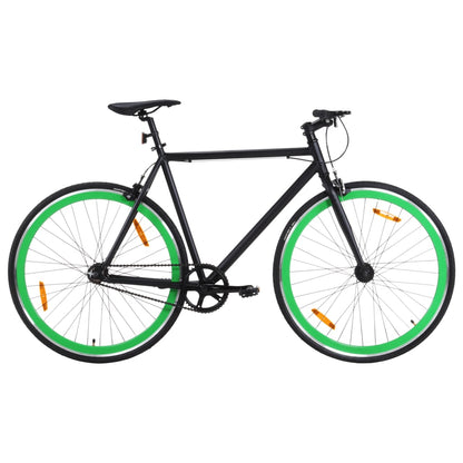 Bicicleta de mudanças fixas 700c 51 cm preto e verde