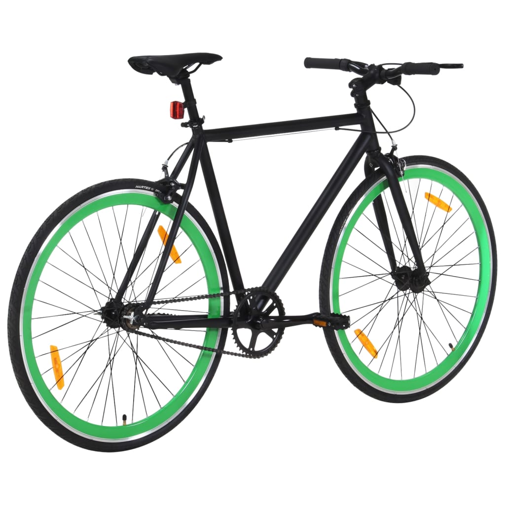 Bicicleta de mudanças fixas 700c 51 cm preto e verde