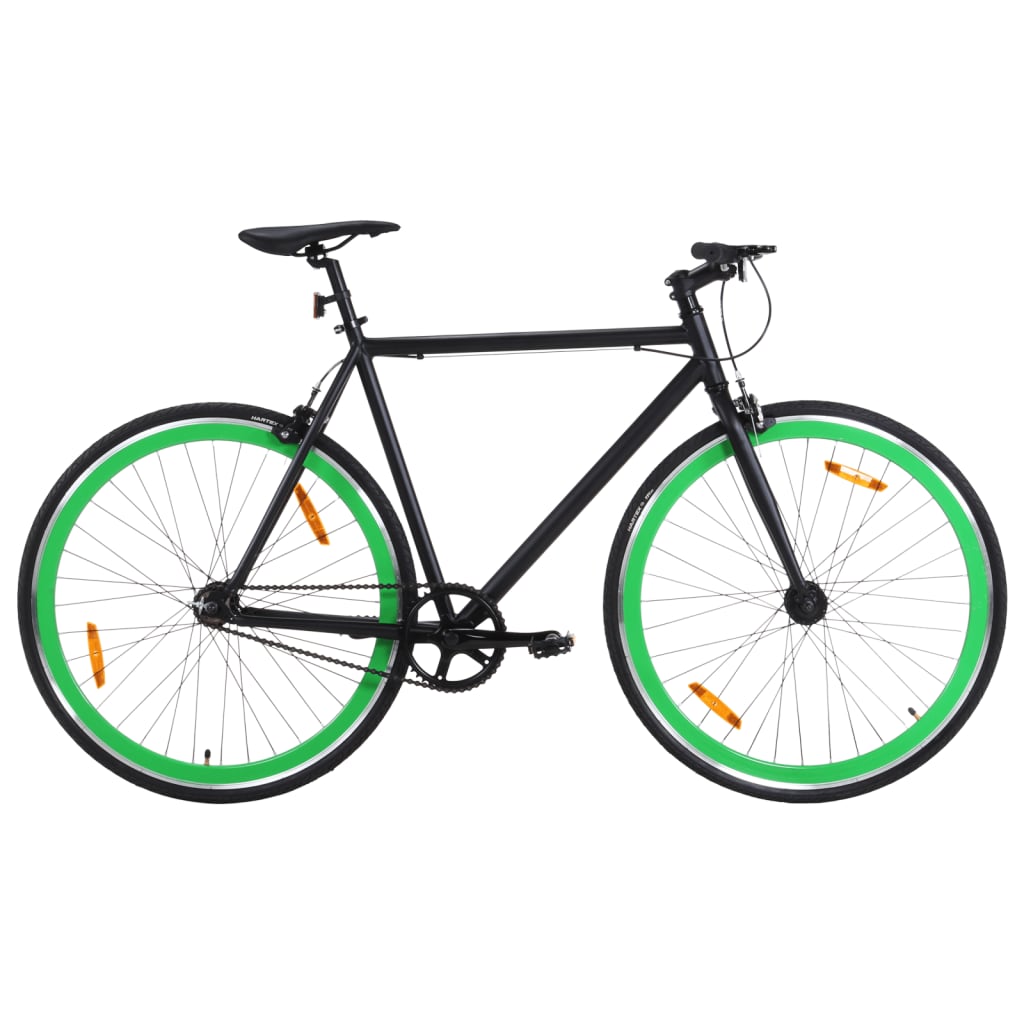 Bicicleta de mudanças fixas 700c 55 cm preto e verde