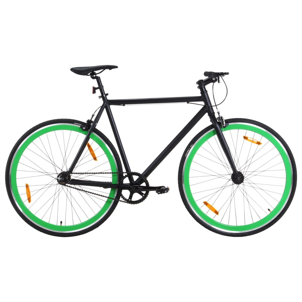 Bicicleta de mudanças fixas 700c 59 cm preto e verde