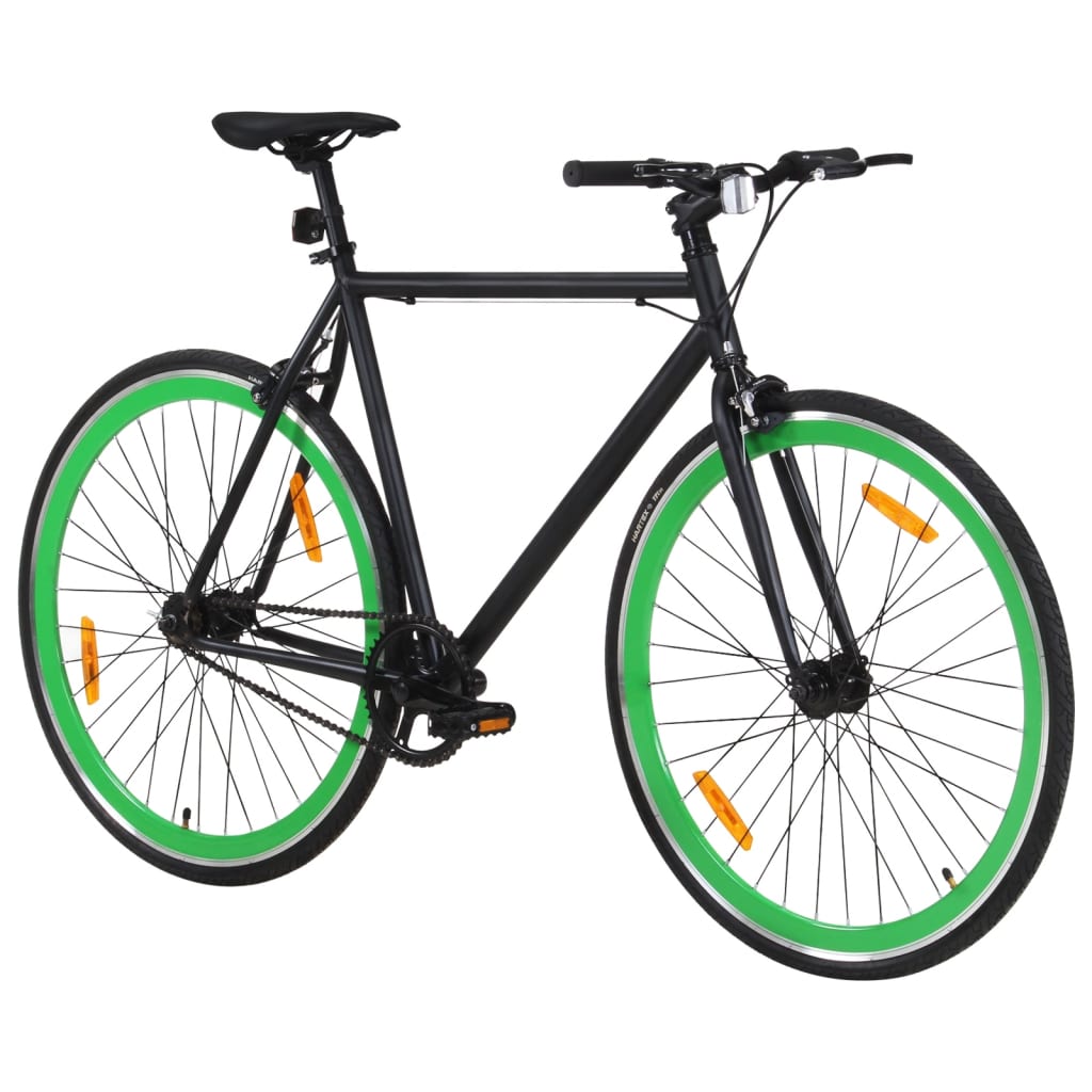 Bicicleta de mudanças fixas 700c 59 cm preto e verde