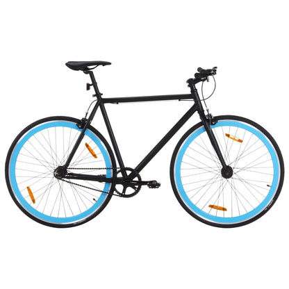 Bicicleta de mudanças fixas 700c 51 cm preto e azul