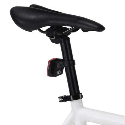 Bicicleta de mudanças fixas 700c 59 cm branco e preto