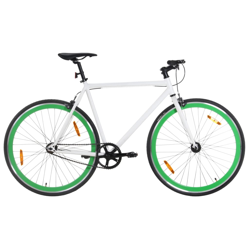 Bicicleta de mudanças fixas 700c 51 cm branco e verde