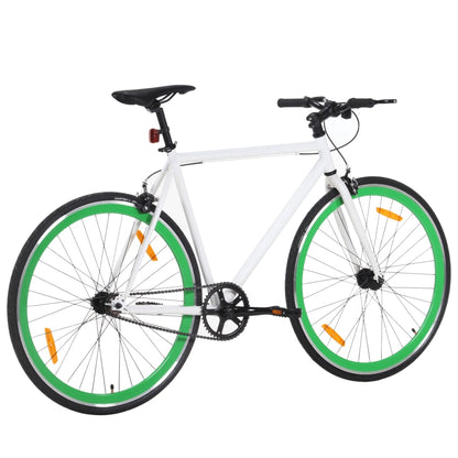 Bicicleta de mudanças fixas 700c 51 cm branco e verde