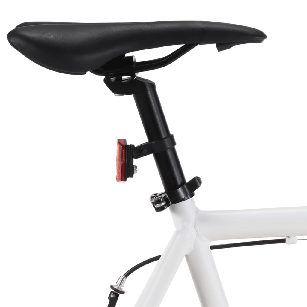 Bicicleta de mudanças fixas 700c 51 cm branco e azul