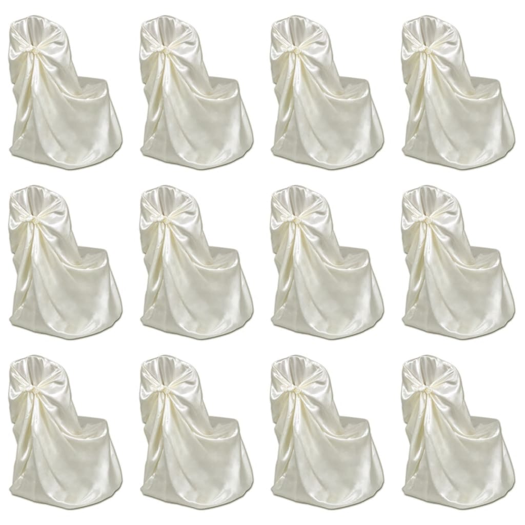 Capa de cadeira para banquetes de casamento 12 pcs creme