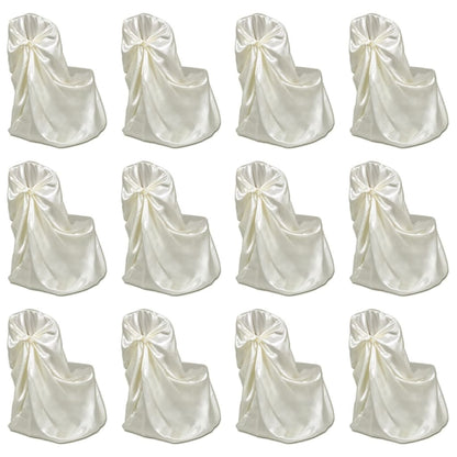 Capa de cadeira para banquetes de casamento 12 pcs creme