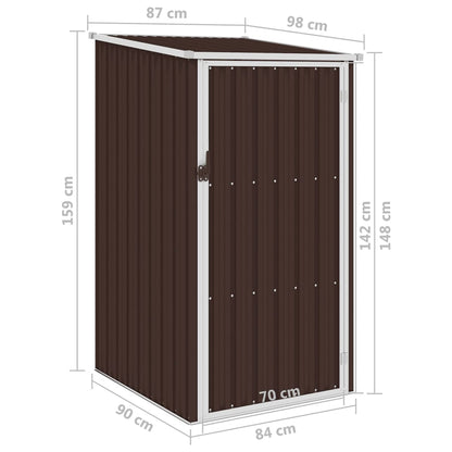 Abrigo de jardim 87x98x159 cm aço galvanizado castanho