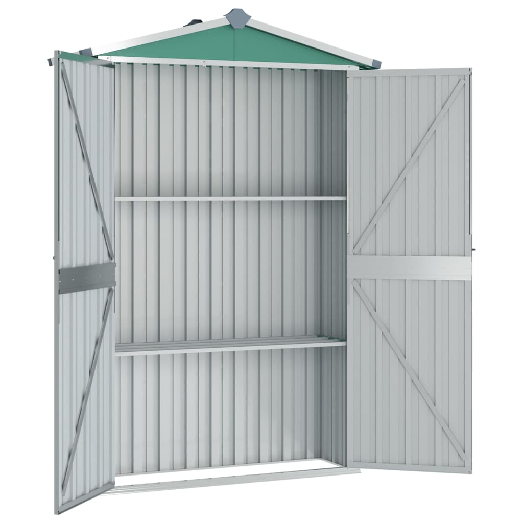 Abrigo de jardim 107,5x46x183 cm aço galvanizado verde