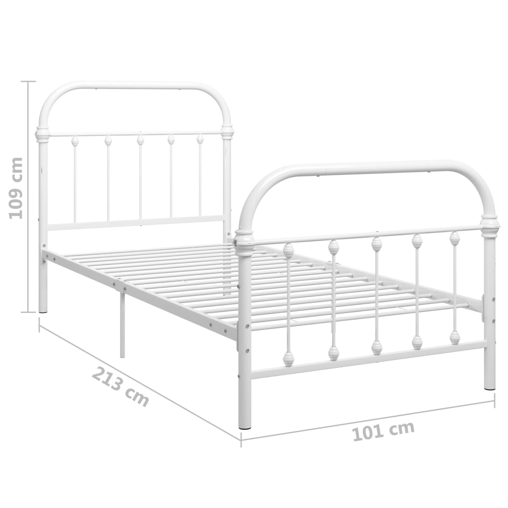 Estrutura de cama metal 90x200 cm branco