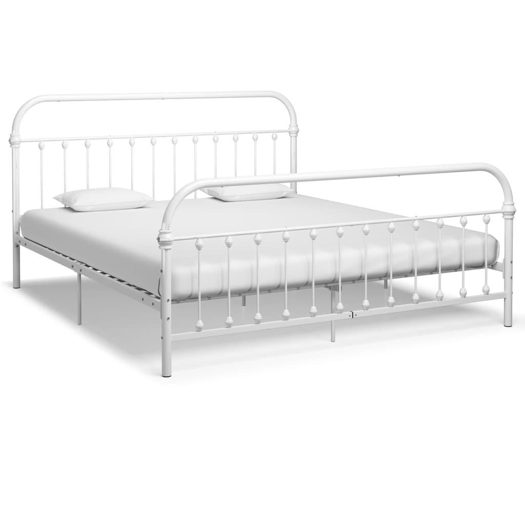 Estrutura de cama 180x200 cm metal branco