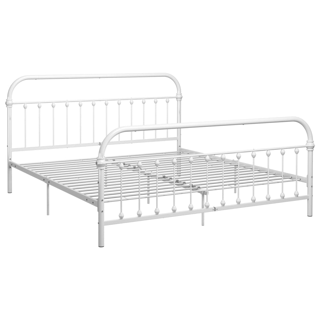 Estrutura de cama 180x200 cm metal branco