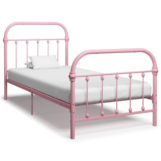 Estrutura de cama 90x200 cm metal rosa