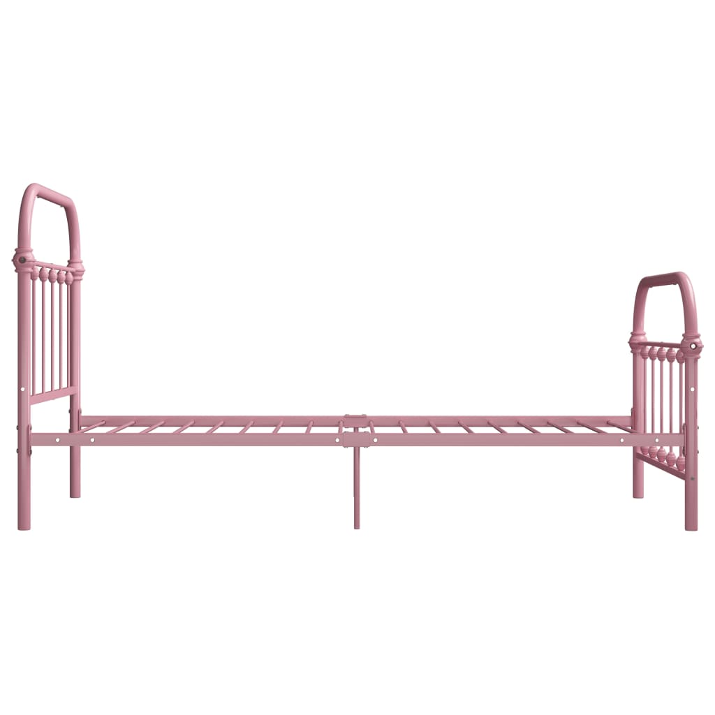 Estrutura de cama 100x200 cm metal rosa