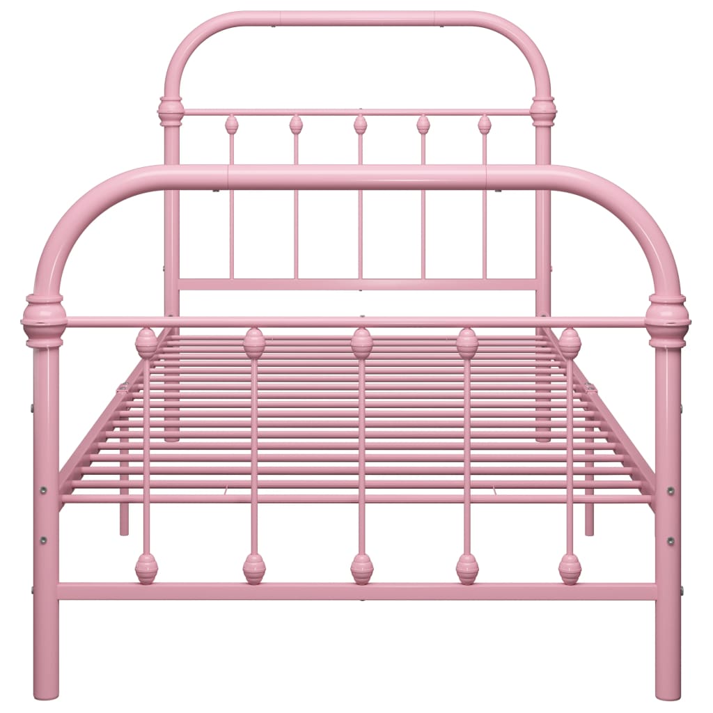 Estrutura de cama 100x200 cm metal rosa