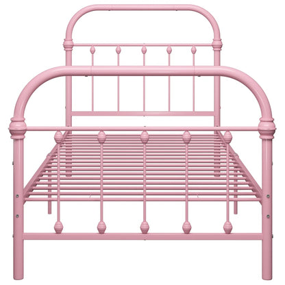 Estrutura de cama 100x200 cm metal rosa