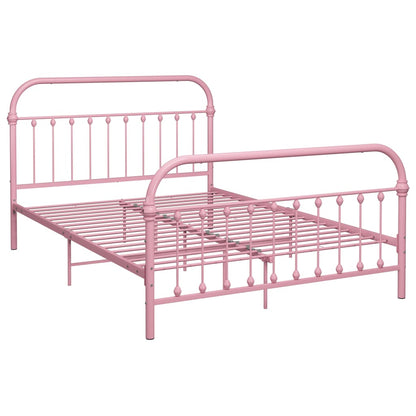 Estrutura de cama 140x200 cm metal rosa