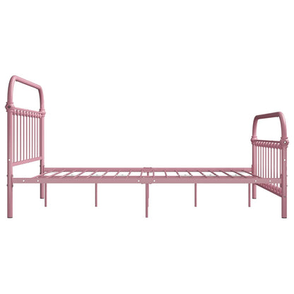 Estrutura de cama 140x200 cm metal rosa