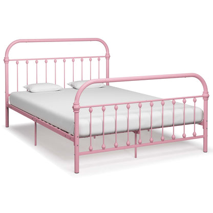 Estrutura de cama 160x200 cm metal rosa