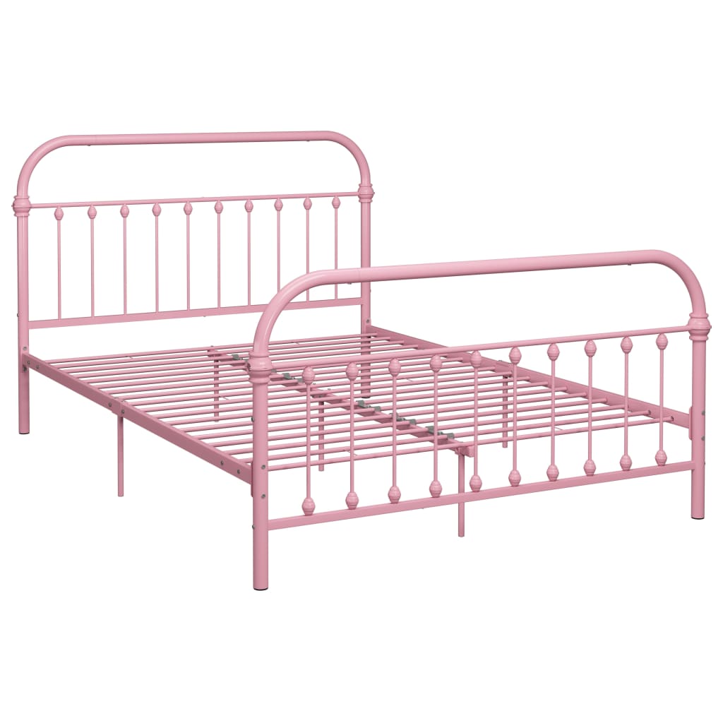 Estrutura de cama 160x200 cm metal rosa