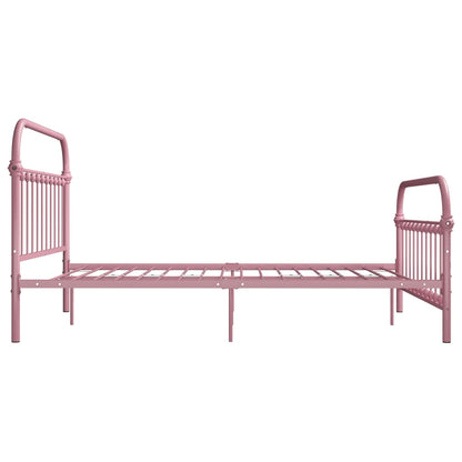 Estrutura de cama 160x200 cm metal rosa