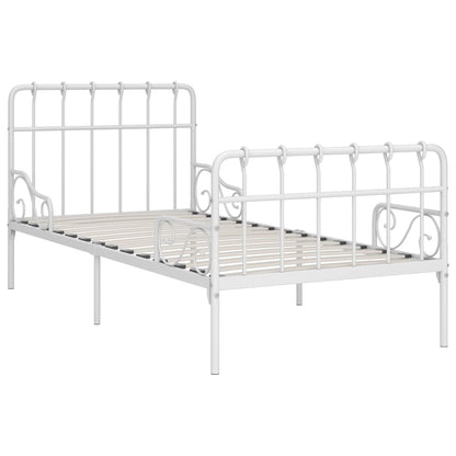 Estrutura de cama com estrado de ripas 90x200 cm metal branco