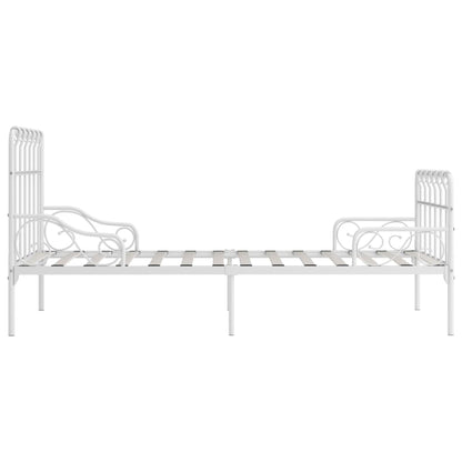 Estrutura de cama com estrado de ripas 90x200 cm metal branco