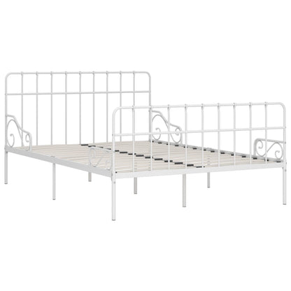 Estrutura de cama com estrado de ripas 140x200 cm metal branco