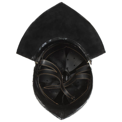 Capacete de cavaleiro medieval réplica LARP aço prateado