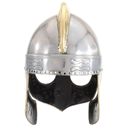 Capacete soldado Beowulf réplica LARP aço prateado