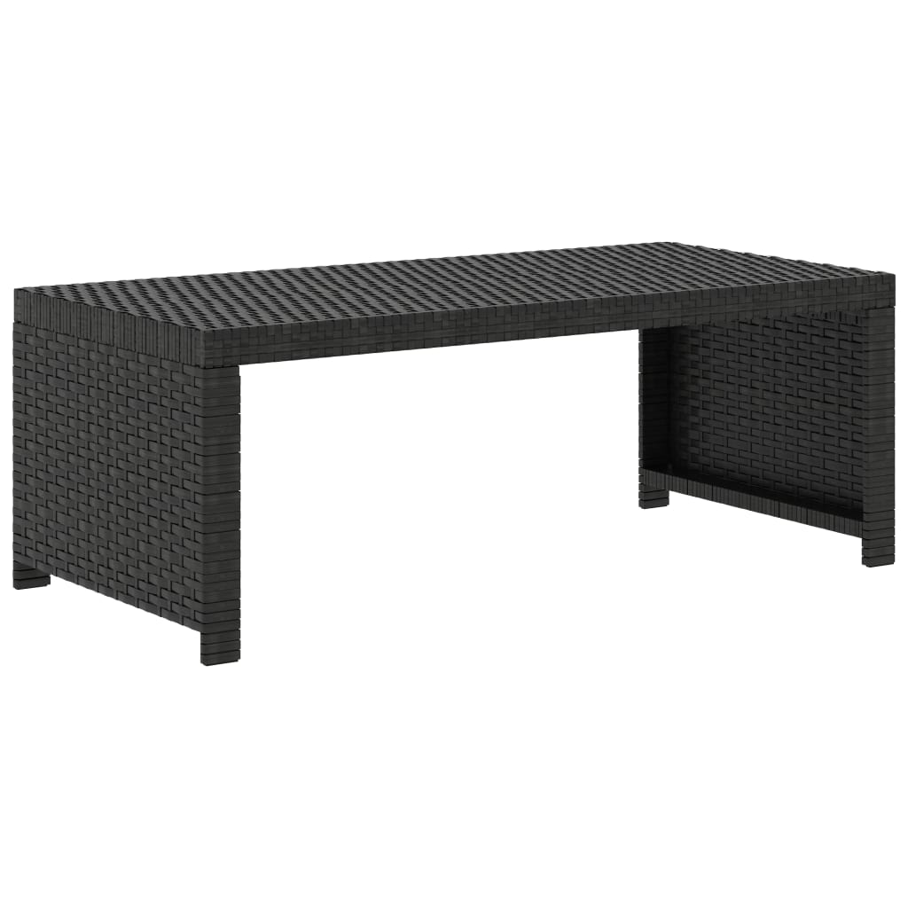 5 pcs conjunto lounge de jardim c/ almofadões vime PE preto