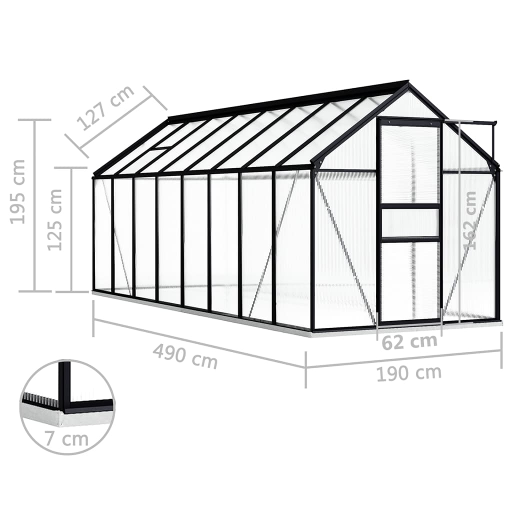 Estufa com base alumínio antracite 9,31 m²