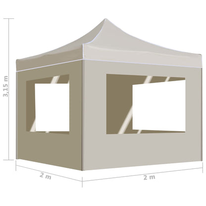 Tenda dobrável profissional com paredes alumínio 2x2 m creme