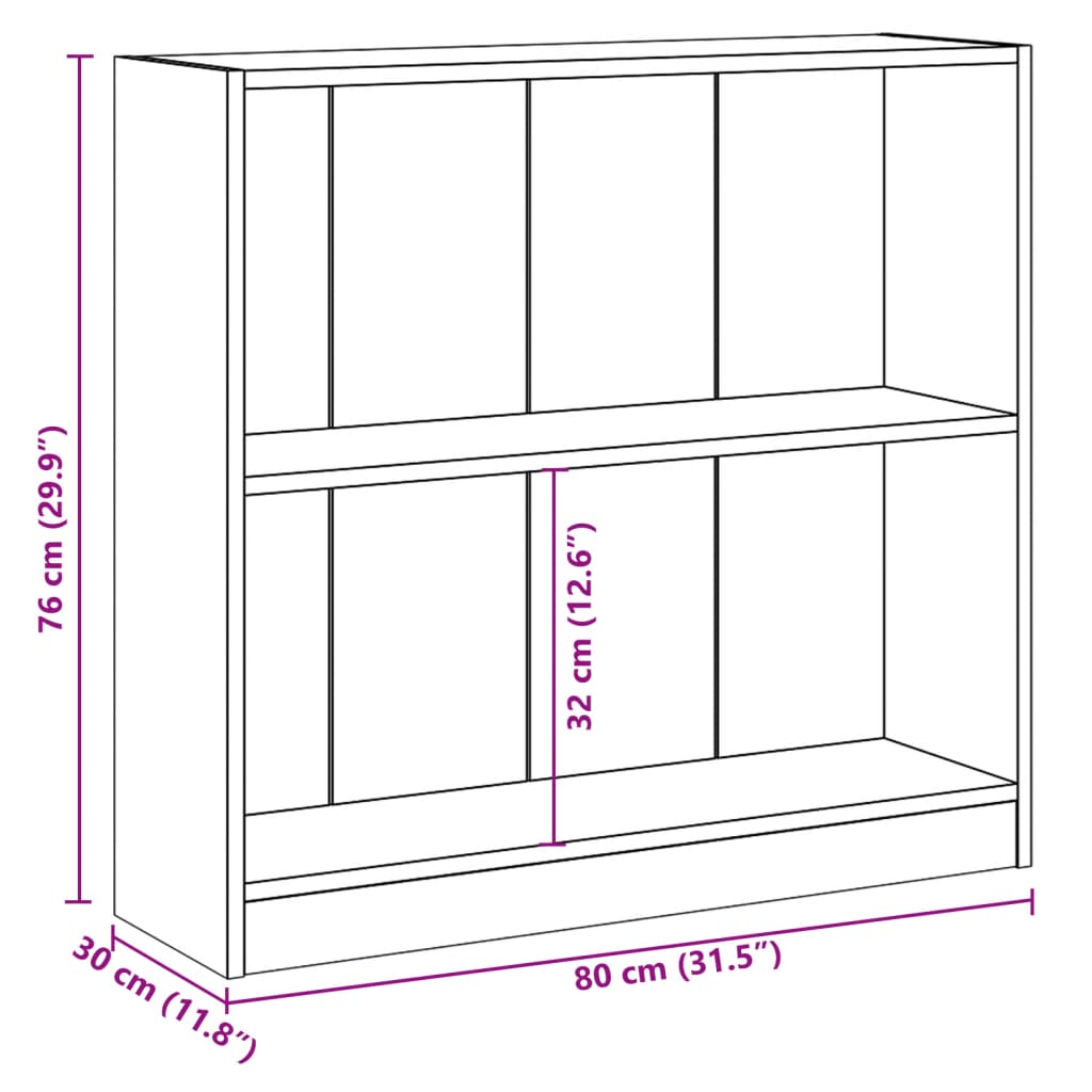 Estante 80x24x75 cm contraplacado cinzento cimento