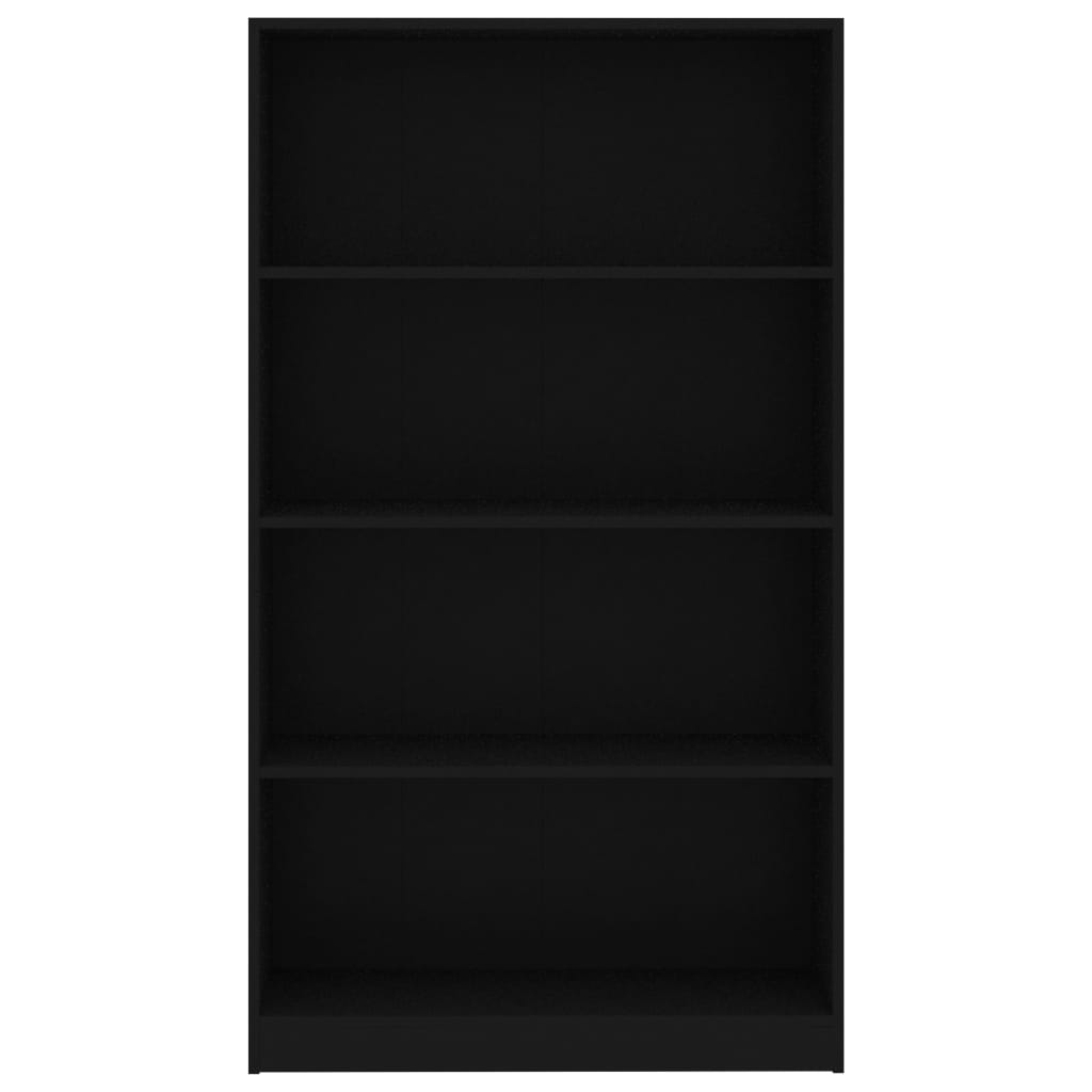 Estante com 4 prateleiras 80x24x142 cm contraplacado preto