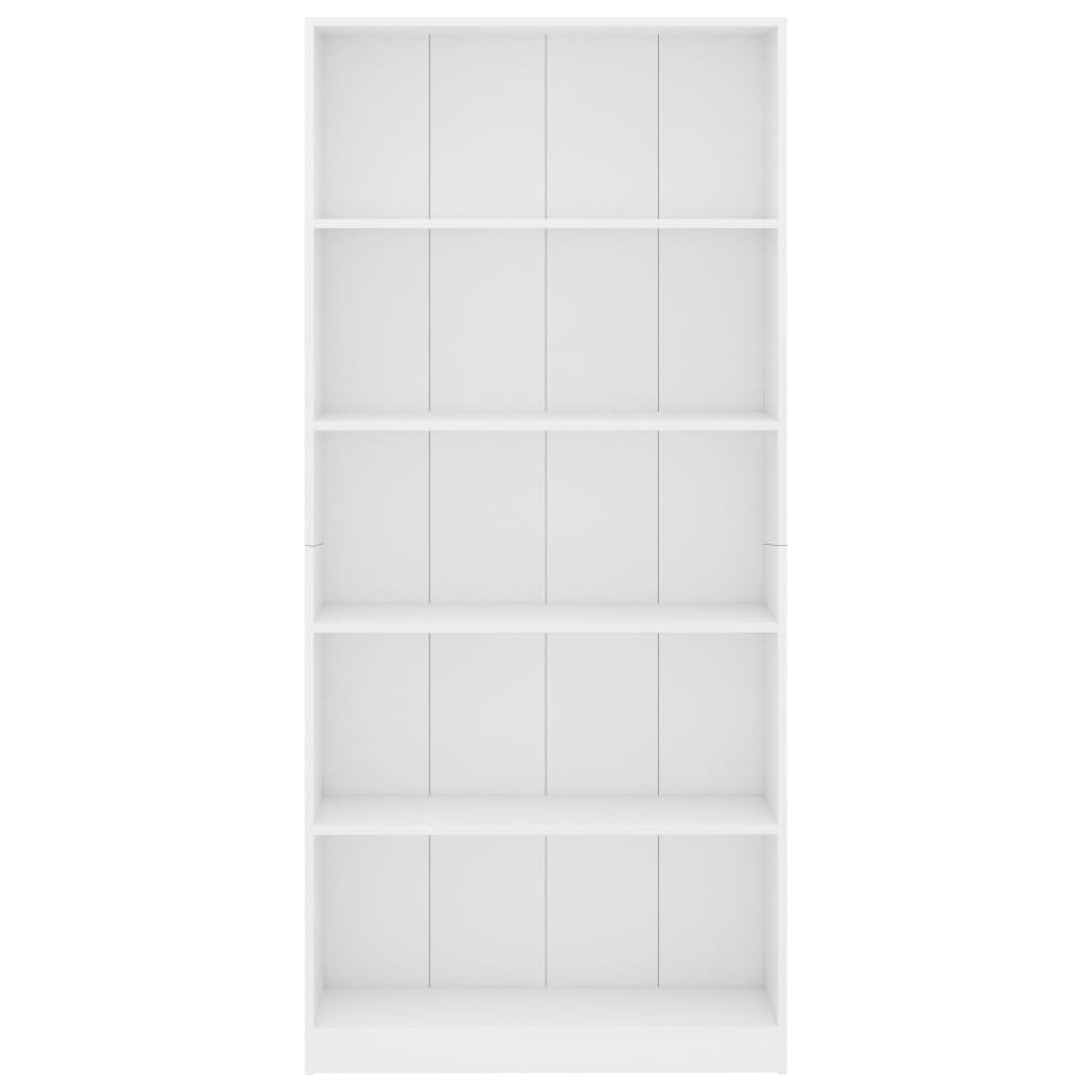 Estante com 5 prateleiras 80x24x175 cm contraplacado branco