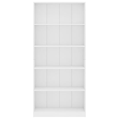 Estante com 5 prateleiras 80x24x175 cm contraplacado branco