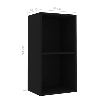 Estante com 2 prateleiras 40x30x76,5 cm contraplacado preto