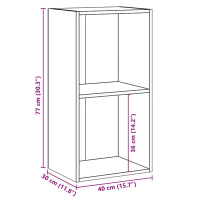 Estante com 2 prateleiras 40x30x76,5cm contrap. carvalho sonoma