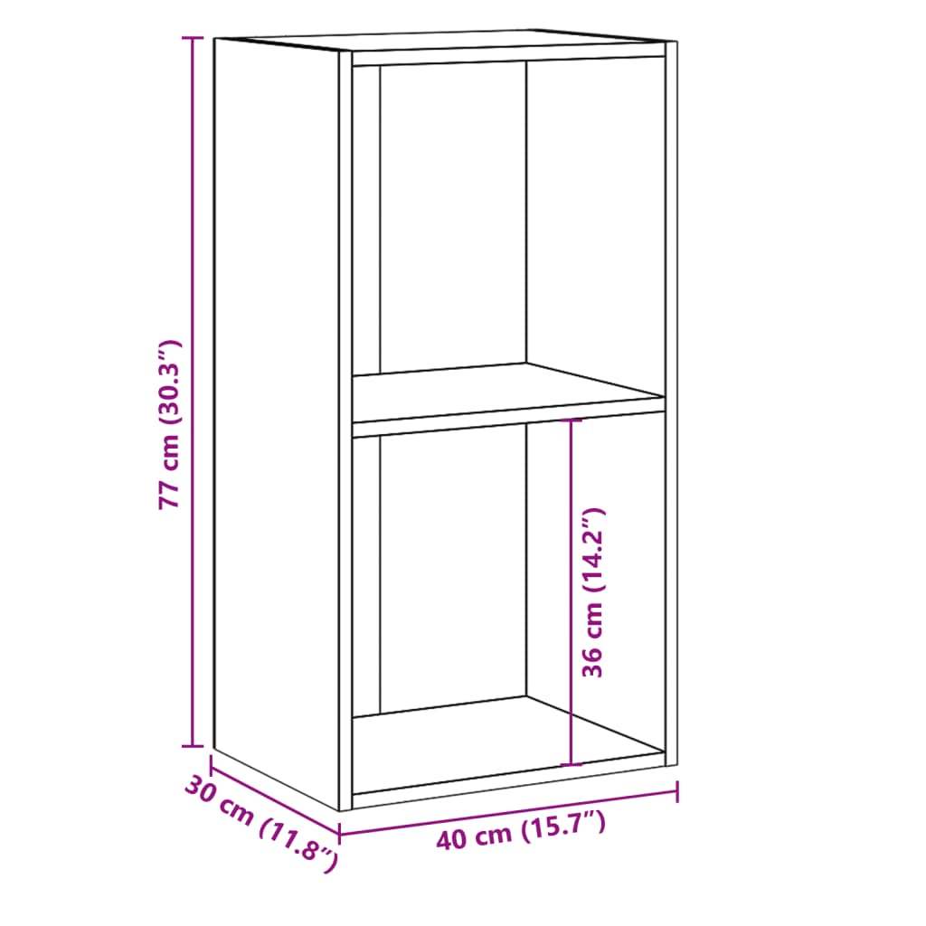 Estante 2 prateleiras 40x30x76,5 cm contraplacado cinza cimento